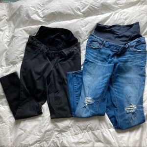Lot of skinny full panel maternity rockstar jeans
